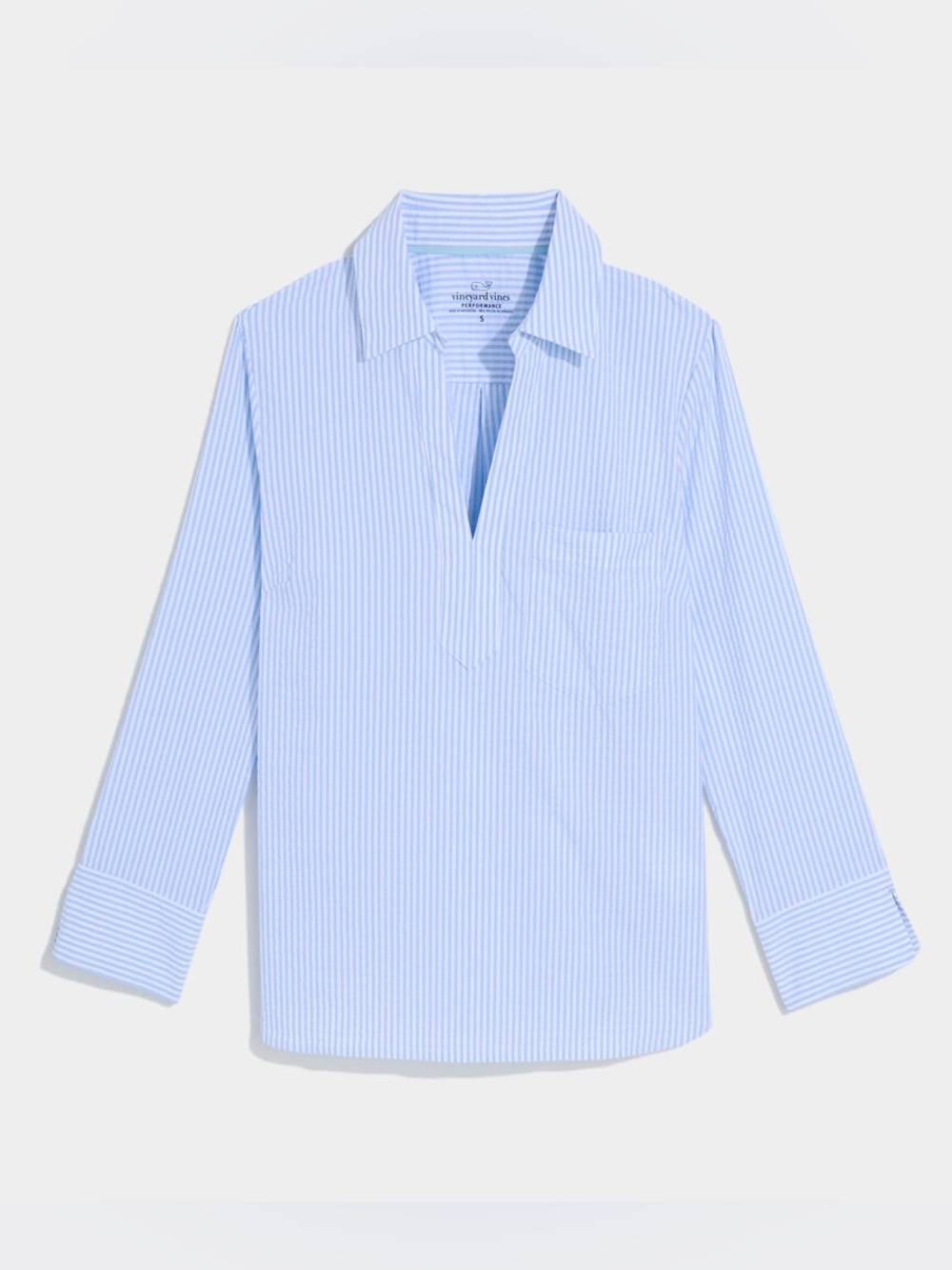 Vineyard Vines Savannah Popover Harbor Top - Seersucker Jake Light Blue/Whi
